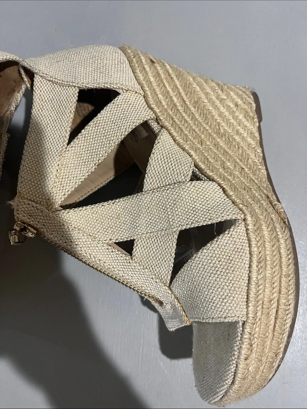 Mossimo Supply Co. Natural Canvas Espadrille Wedge Sandals